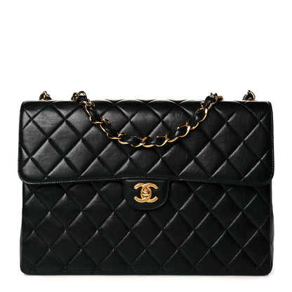 Chanel Lambskin Quilted Jumbo Single Flap Black 1 of 13