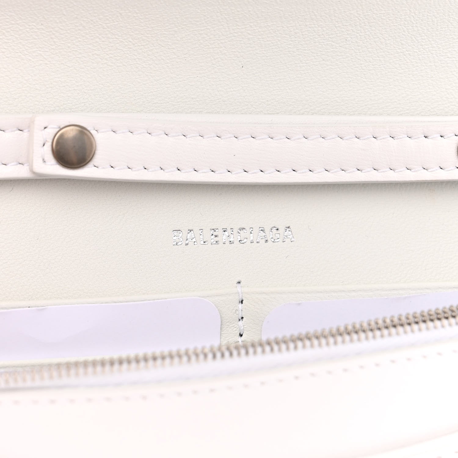 Balenciaga Shiny Box Calfskin Strass Hourglass Chain Bag White 5 of 11