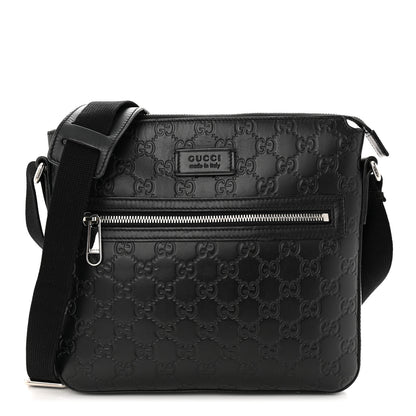 Gucci Guccissima Signature Small Messenger Bag Black 1 of 12