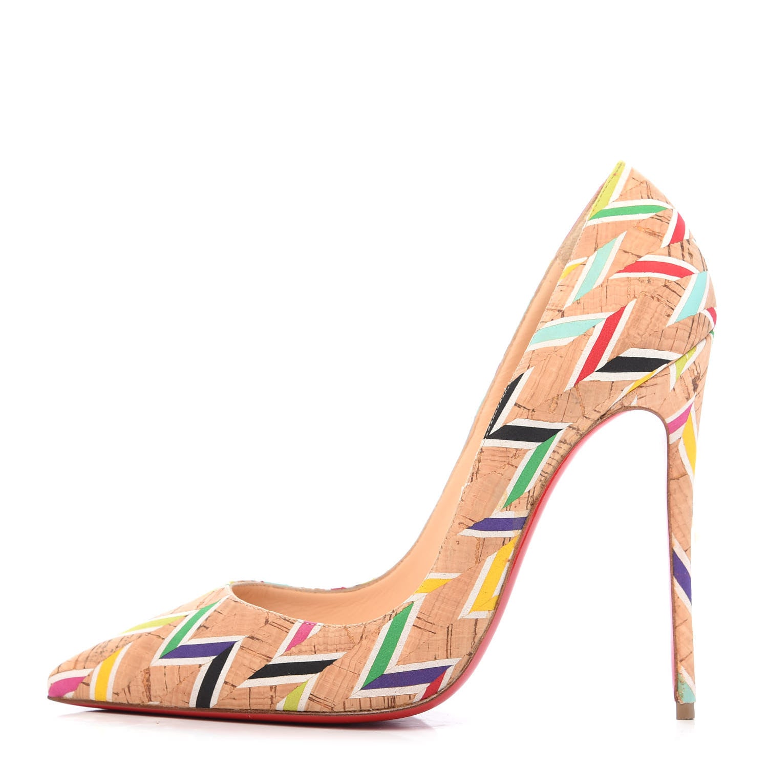 Christian Louboutin Cork Chevron Print So Kate 120 Pumps 39 Multicolor 1 of 10