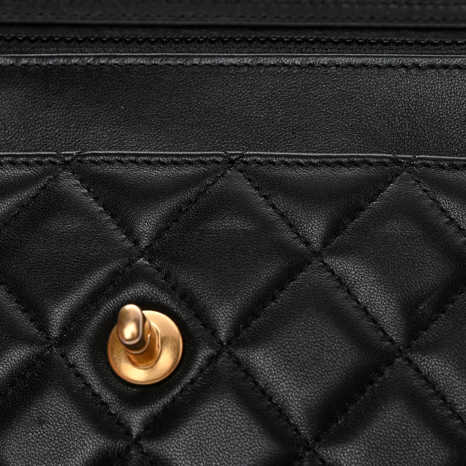 Chanel Lambskin Quilted CC Pearl Crush Wallet on Chain WOC Black 12 of 14