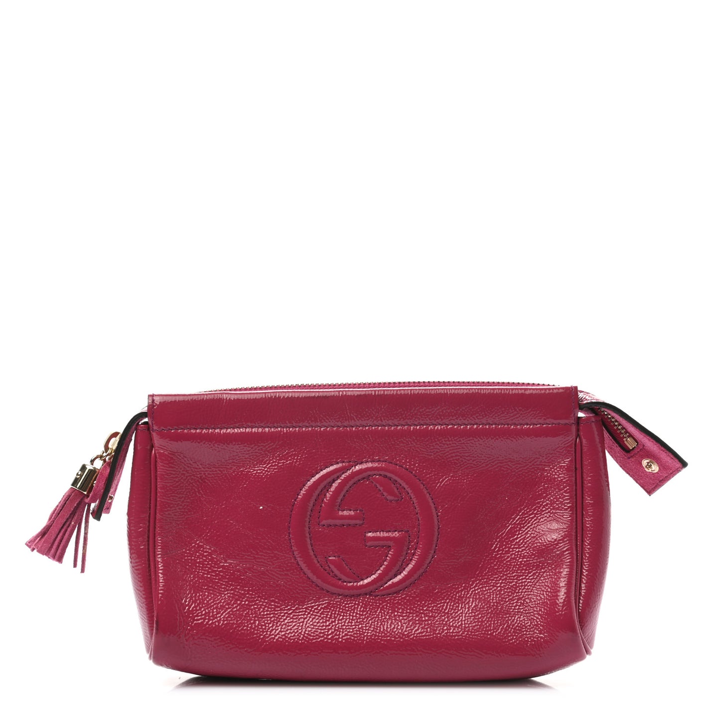 Soft Patent Soho Cosmetic Case Bright Bougainvillea