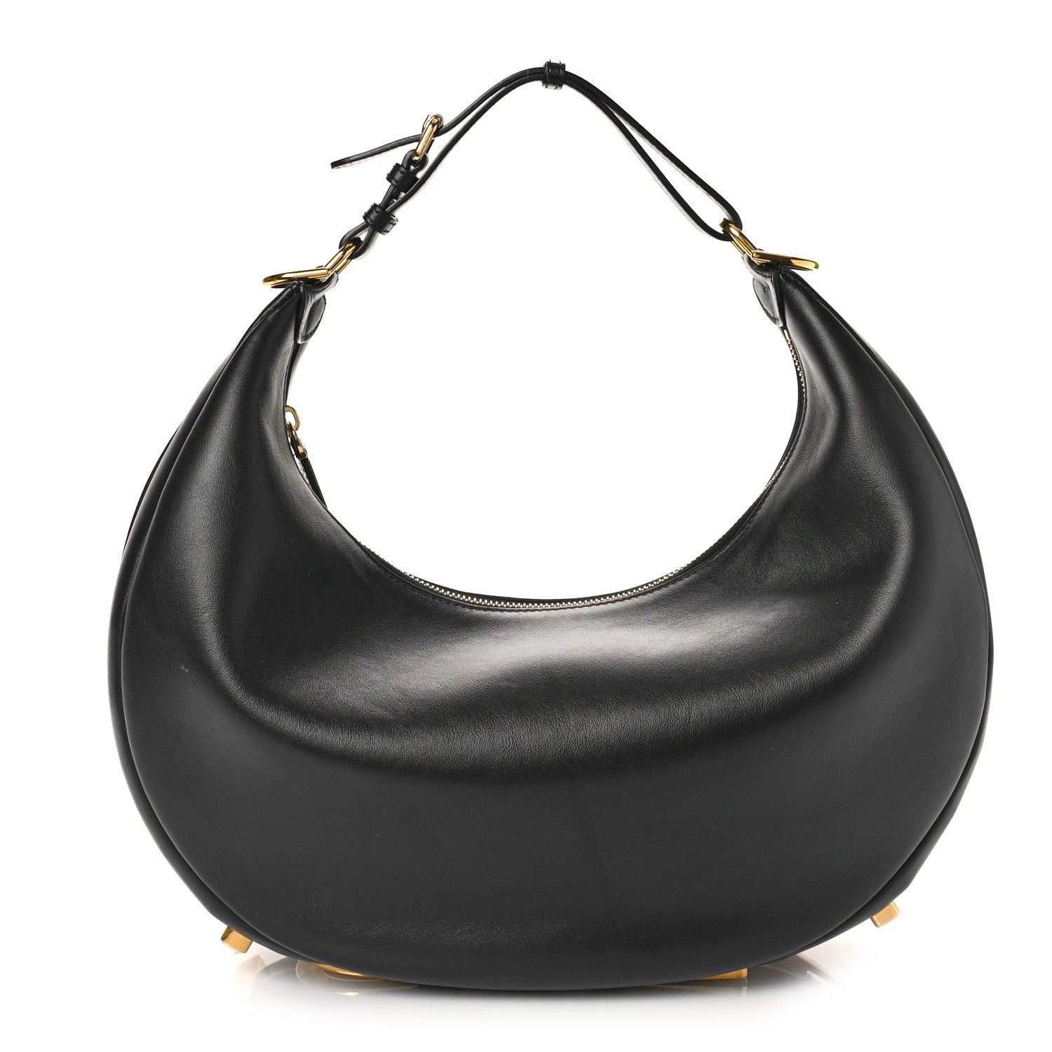 Fendi Vitello Grace Matte Medium Fendigraphy Hobo Bag Black 1 of 9