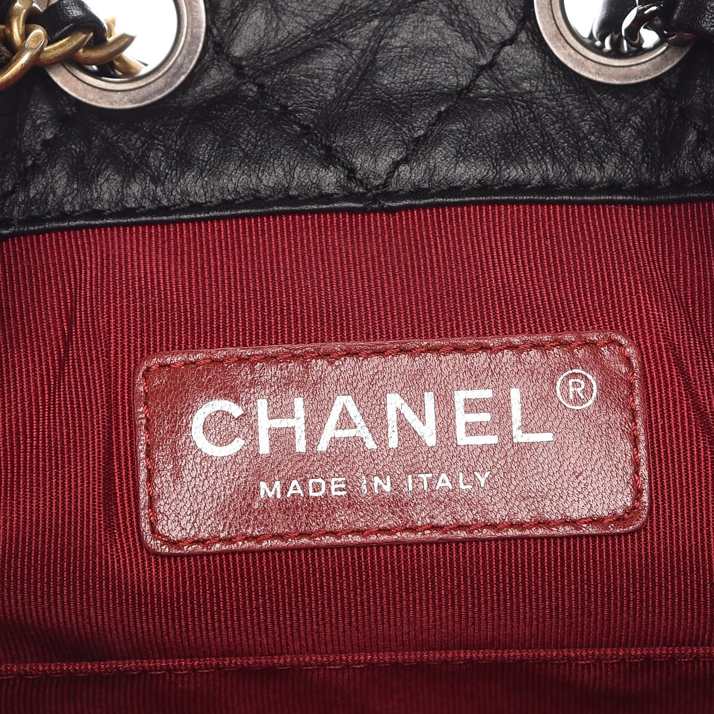 Aged Calfskin Quilted Small Gabrielle Backpack Black