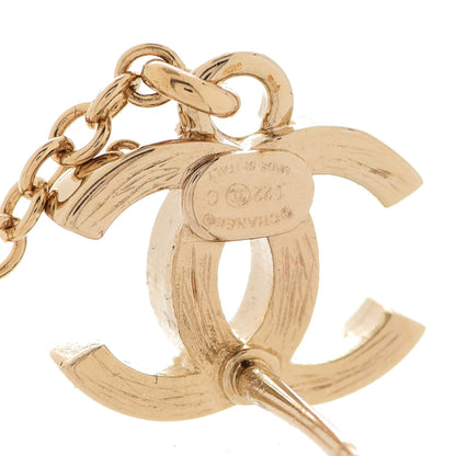 Chanel Metal Crystal CC Chain Cuff Earrings Gold 4 of 5