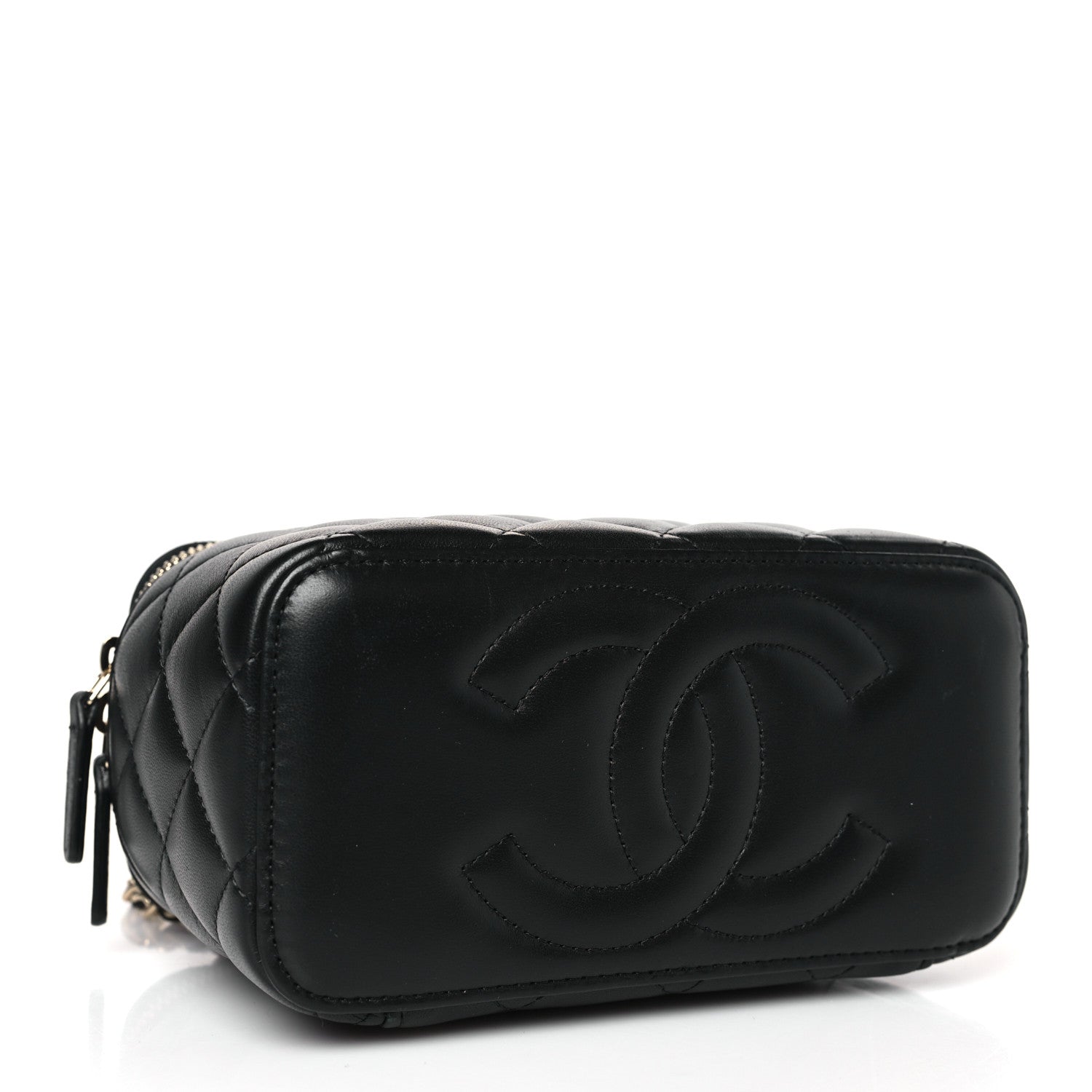 Chanel Lambskin Quilted Small Top Handle Vanity Case With Chain Black 4 of 10