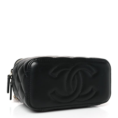 Chanel Lambskin Quilted Small Top Handle Vanity Case With Chain Black 4 of 10