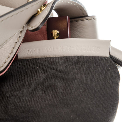Fendi Vitello Seta Shiny Nappa Medium Peekaboo Iconic Satchel Grigio Polvere Bois de Rose 8 of 11