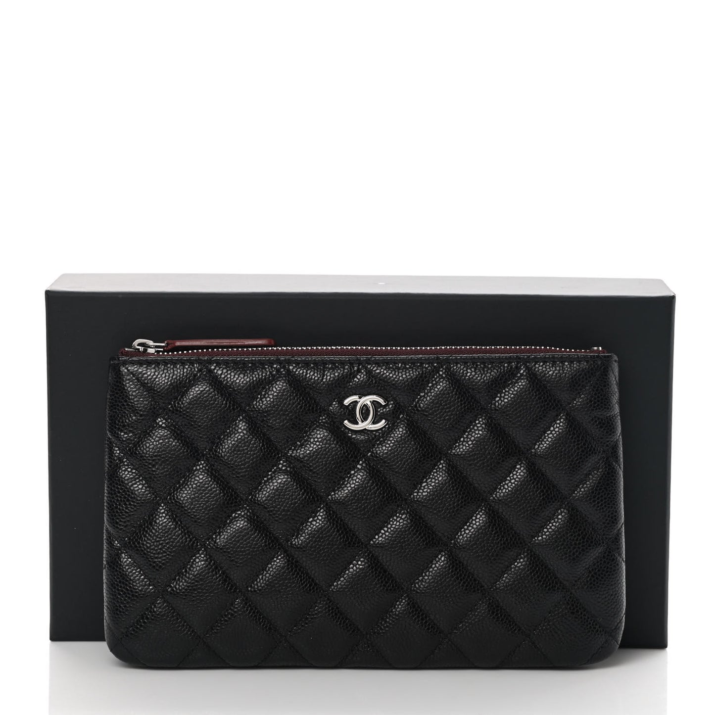Caviar Quilted Cosmetic Case Black