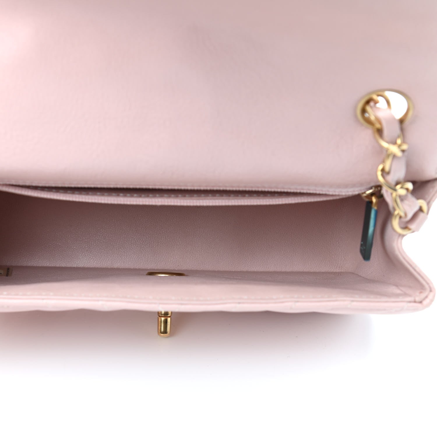 Chanel Calfskin Chevron Quilted Mini Rectangular Flap Light Pink 5 of 9