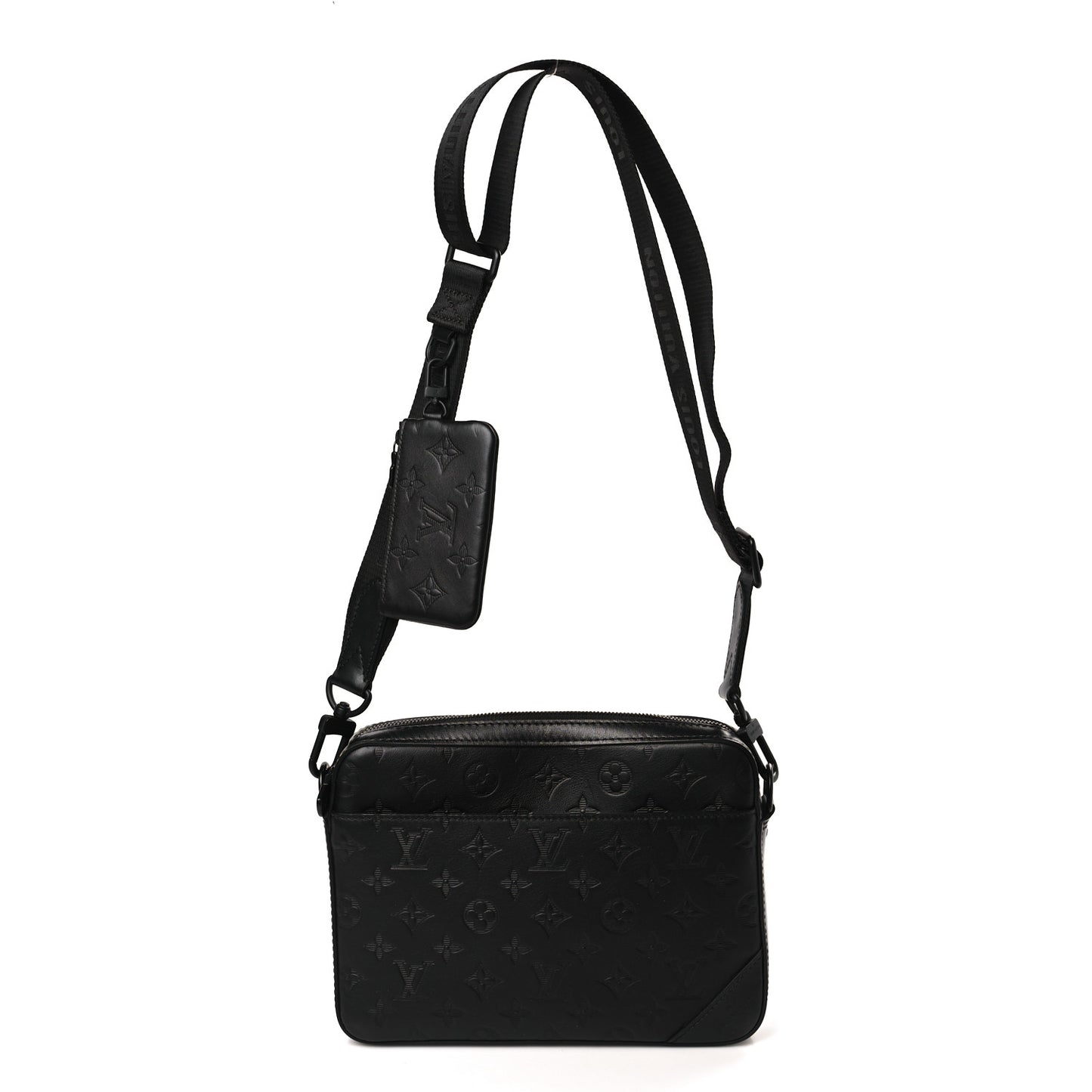 Calfskin Monogram Shadow Duo Messenger Black