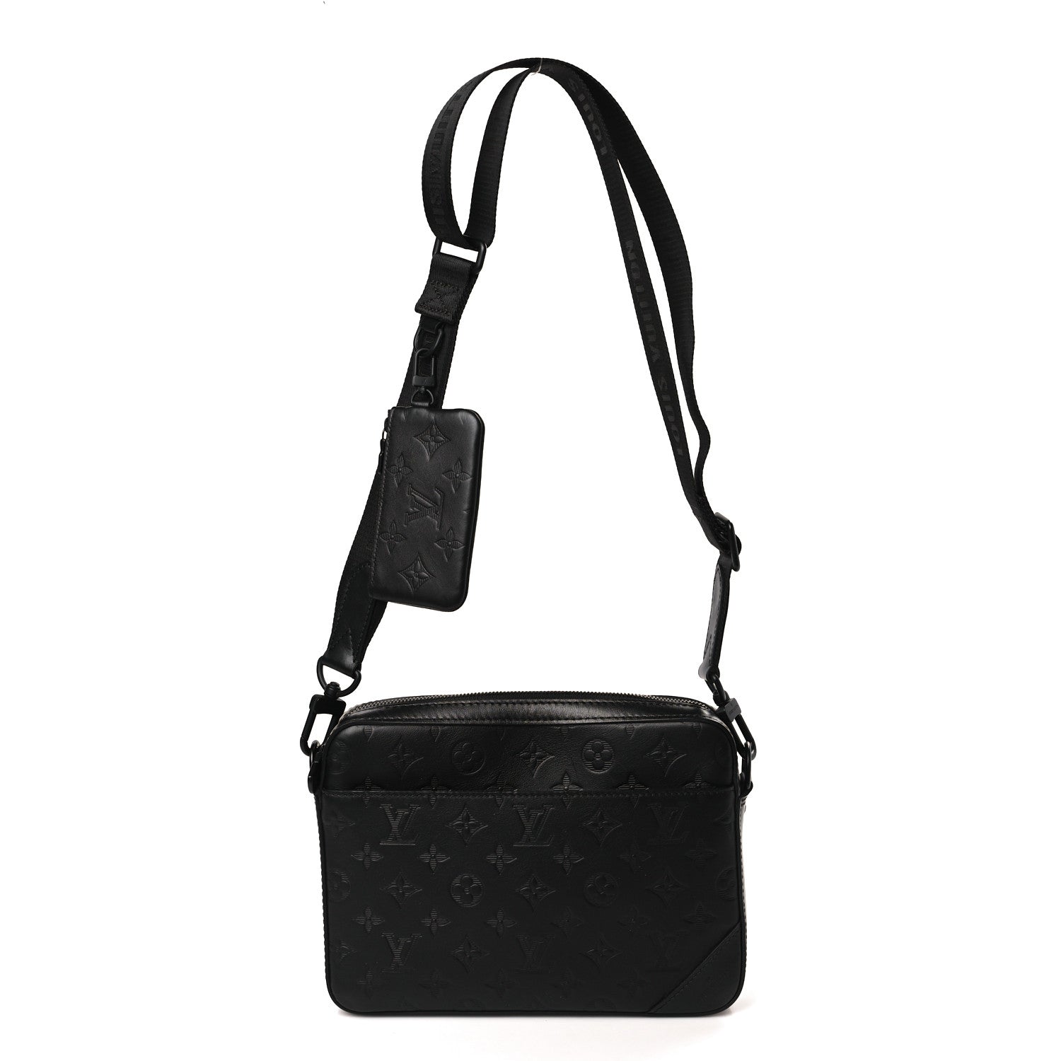 Louis Vuitton Calfskin Monogram Shadow Duo Messenger Black 1 of 8