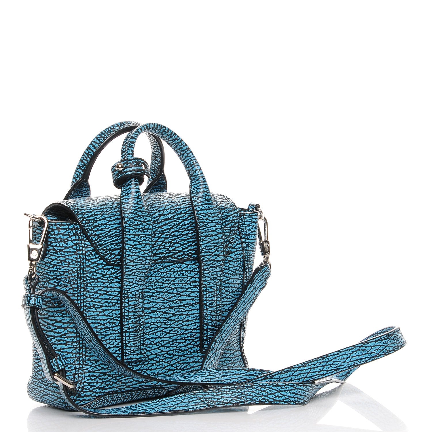 3.1 Phillip Lim 3.1 Textured Calfskin Mini Pashli Satchel Turquoise Black 4 of 8