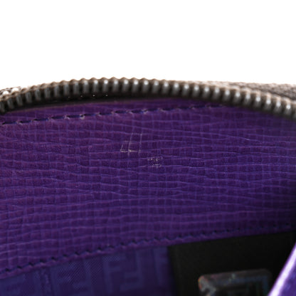 Fendi Zucca Spalmati Vitello Elite Zip Around Wallet Tobacco Viola 9 of 9