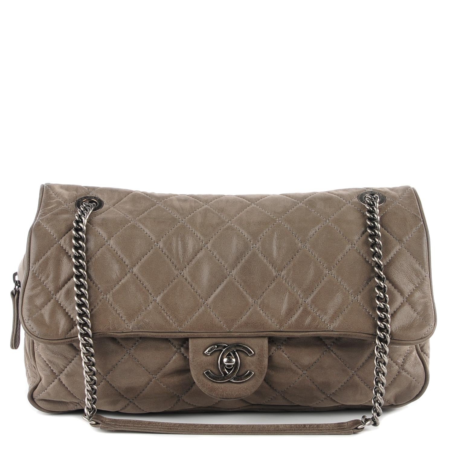 Chanel Iridescent Calfskin Quilted Large Shiva Flap Grey 1 of 8
