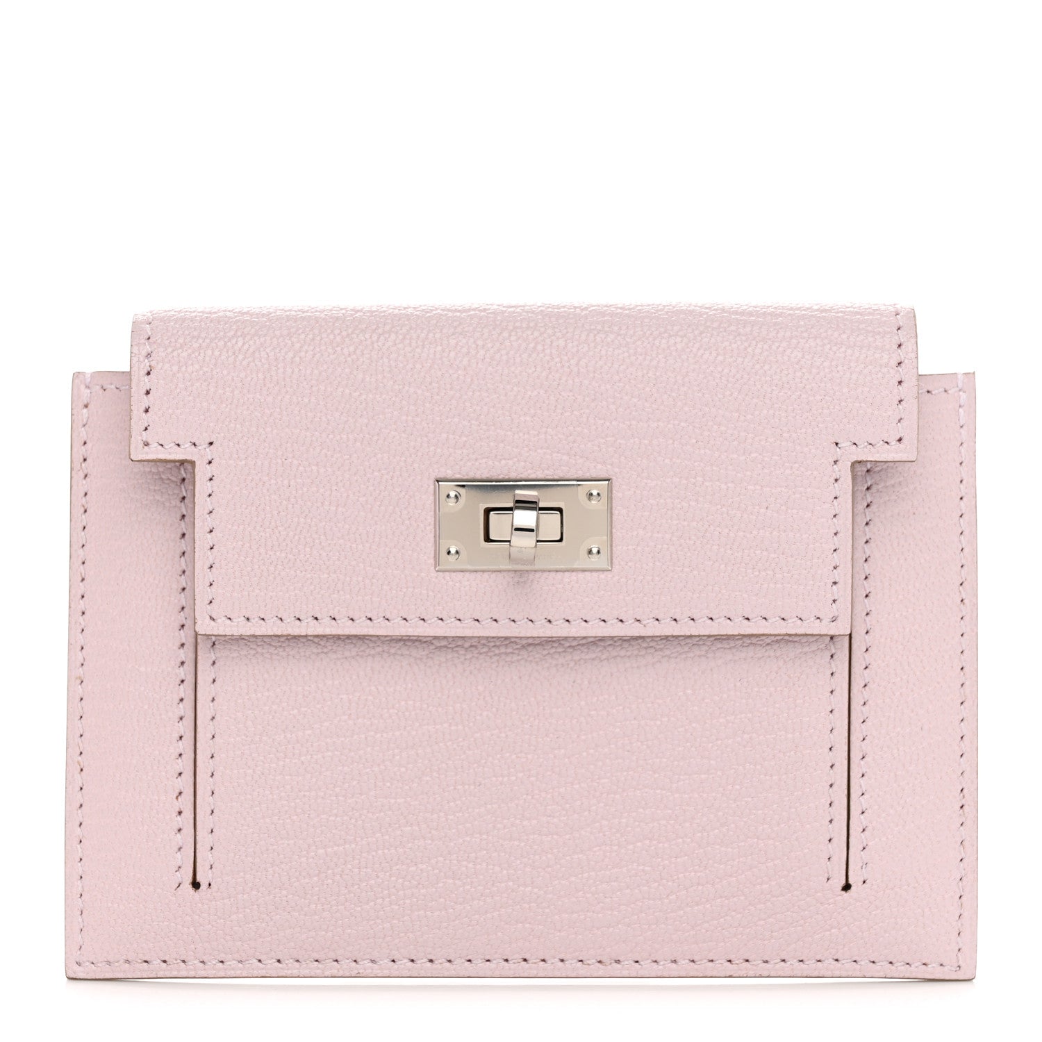 Hermes Chevre Mysore Kelly Pocket Compact Wallet Mauve Pale 1 of 8