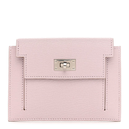 Hermes Chevre Mysore Kelly Pocket Compact Wallet Mauve Pale 1 of 8