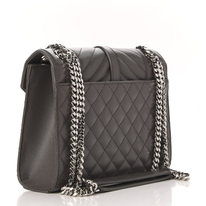 Saint Laurent Grain De Poudre Textured Mixed Matelasse Medium Triquilt Monogram Satchel Earth 3 of 8