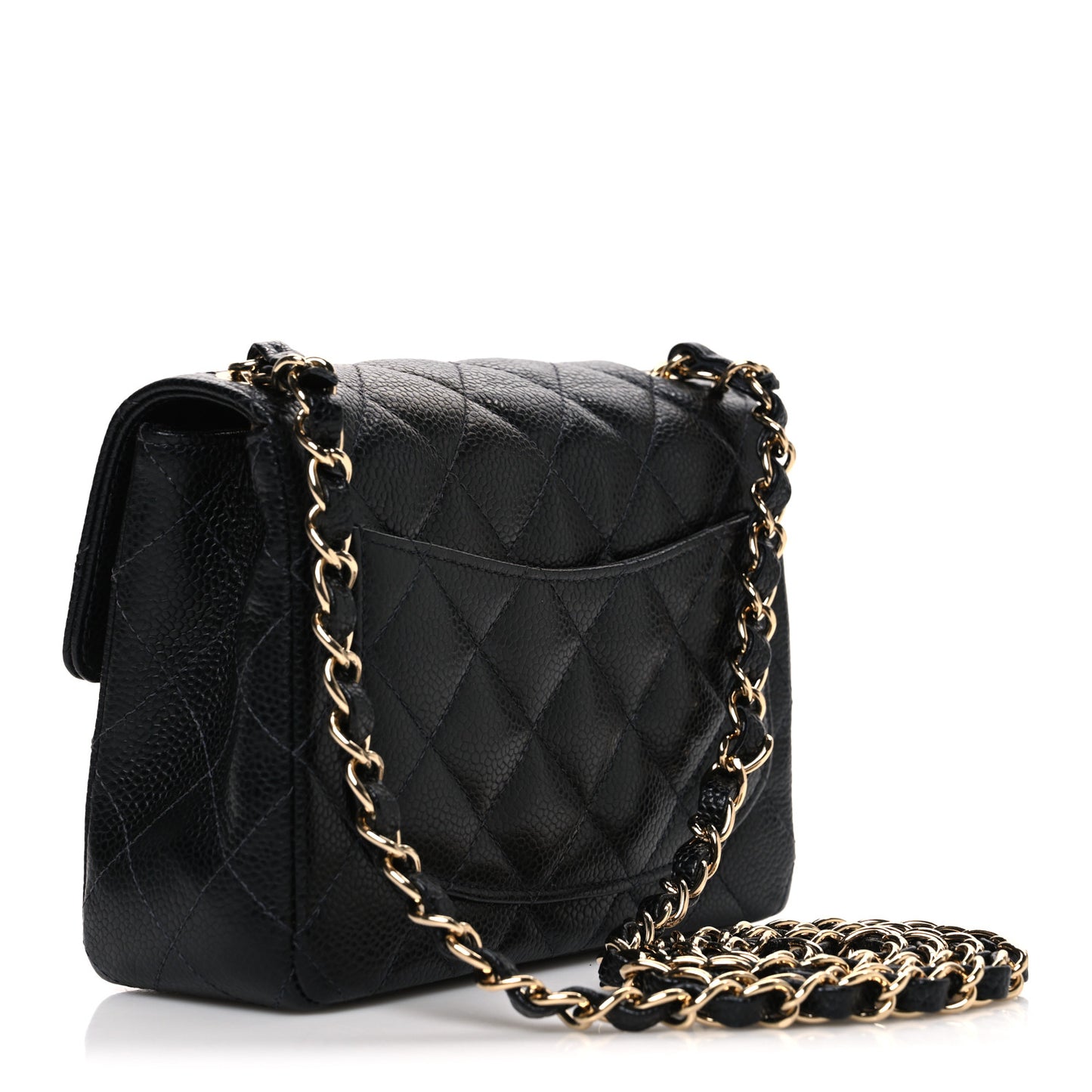 Caviar Quilted Mini Square Flap Black