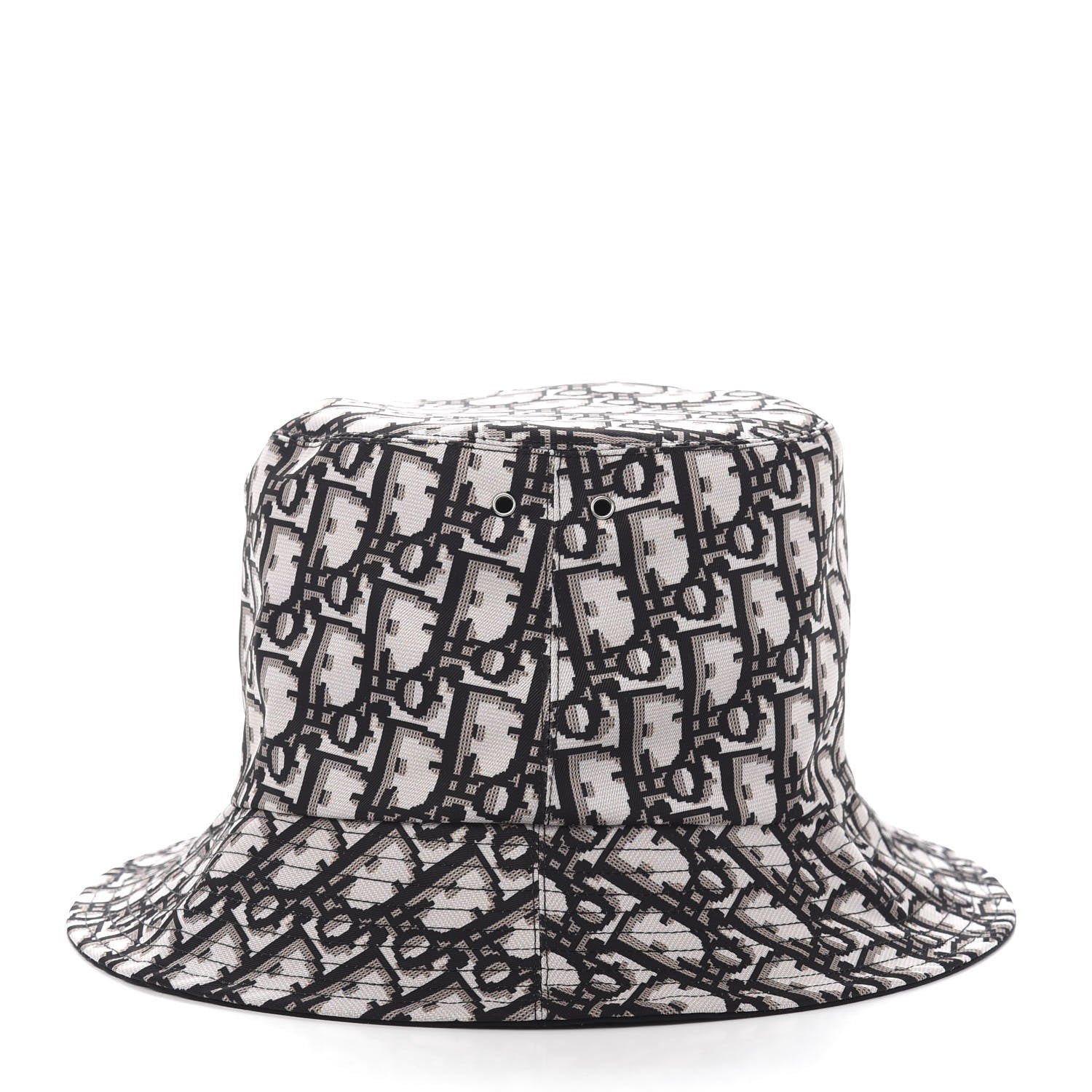Christian Dior Polyester Cotton Oblique Teddy-D Brim Bucket Hat 58 Black 3 of 12