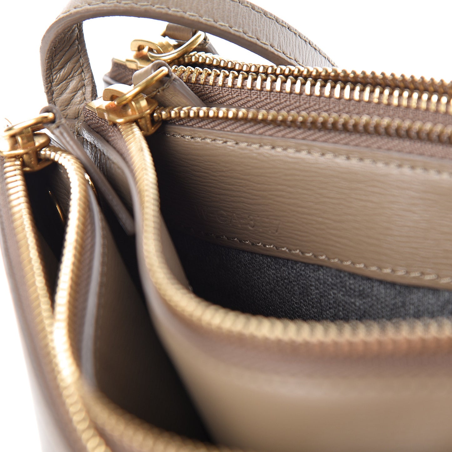 Lambskin Large Trio Crossbody Bag Taupe