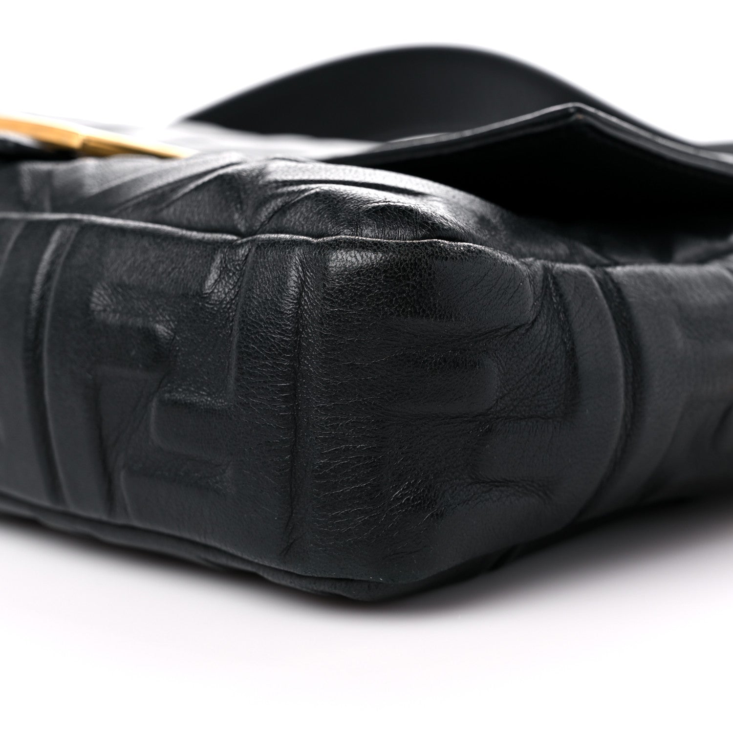 Fendi Nappa FF 1974 Embossed Baguette Black 9 of 11