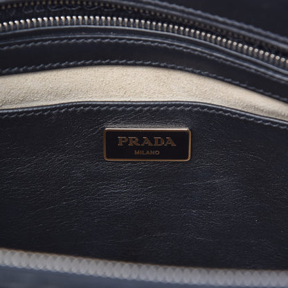 Prada City Calf Medium Galleria Double Zip Tote Black 7 of 16