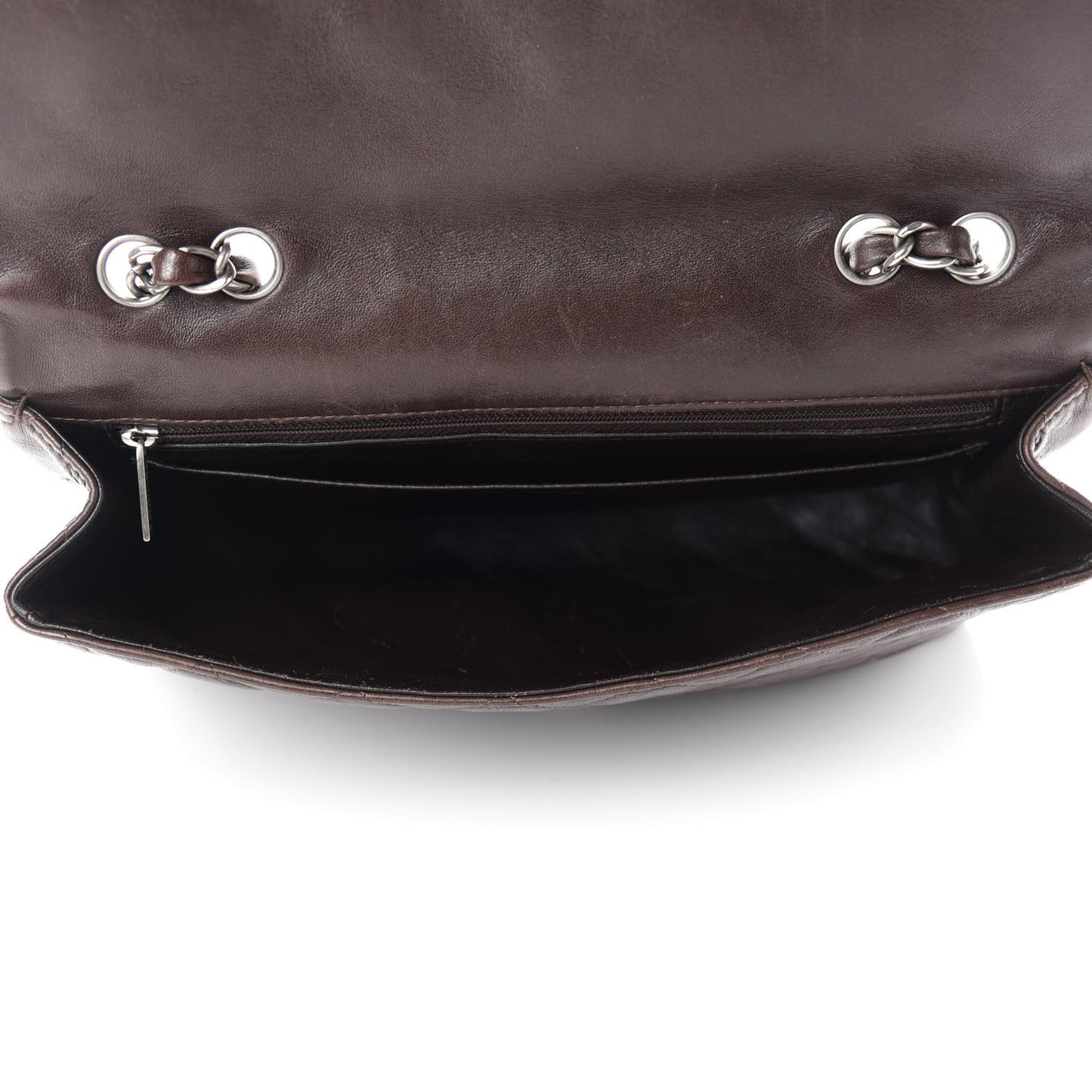 Washed Lambskin Quilted Jumbo Hybrid Reissue Flap Dark Brown