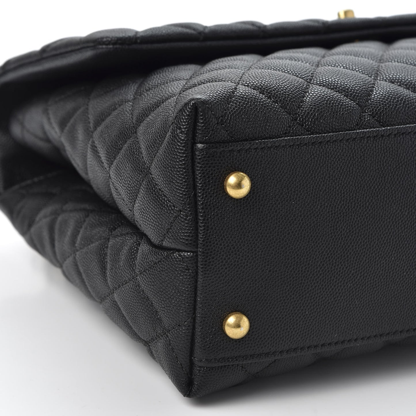 Caviar Quilted Medium Coco Handle Flap Black