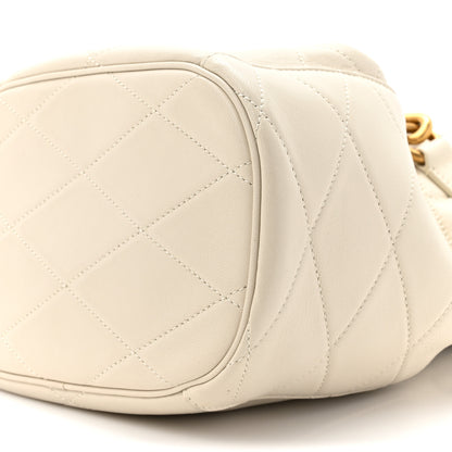 Saint Laurent Lambskin Quilted Le Maillon Bucket Bag Crema Soft 9 of 17