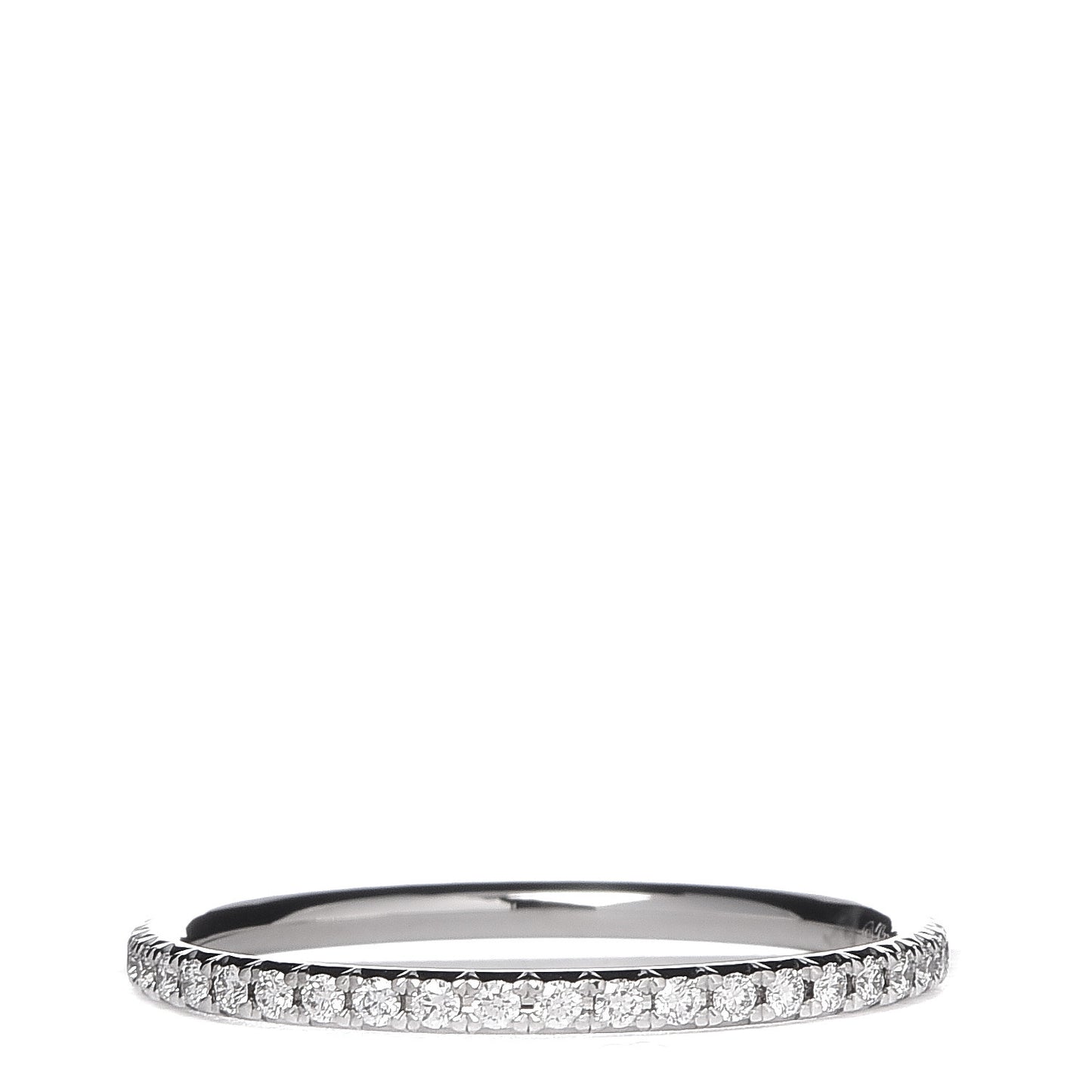 18K White Gold Diamond Metro Band Ring 52 6