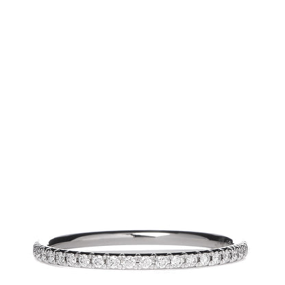 Tiffany 18K White Gold Diamond Metro Band Ring 52 6 3 of 5