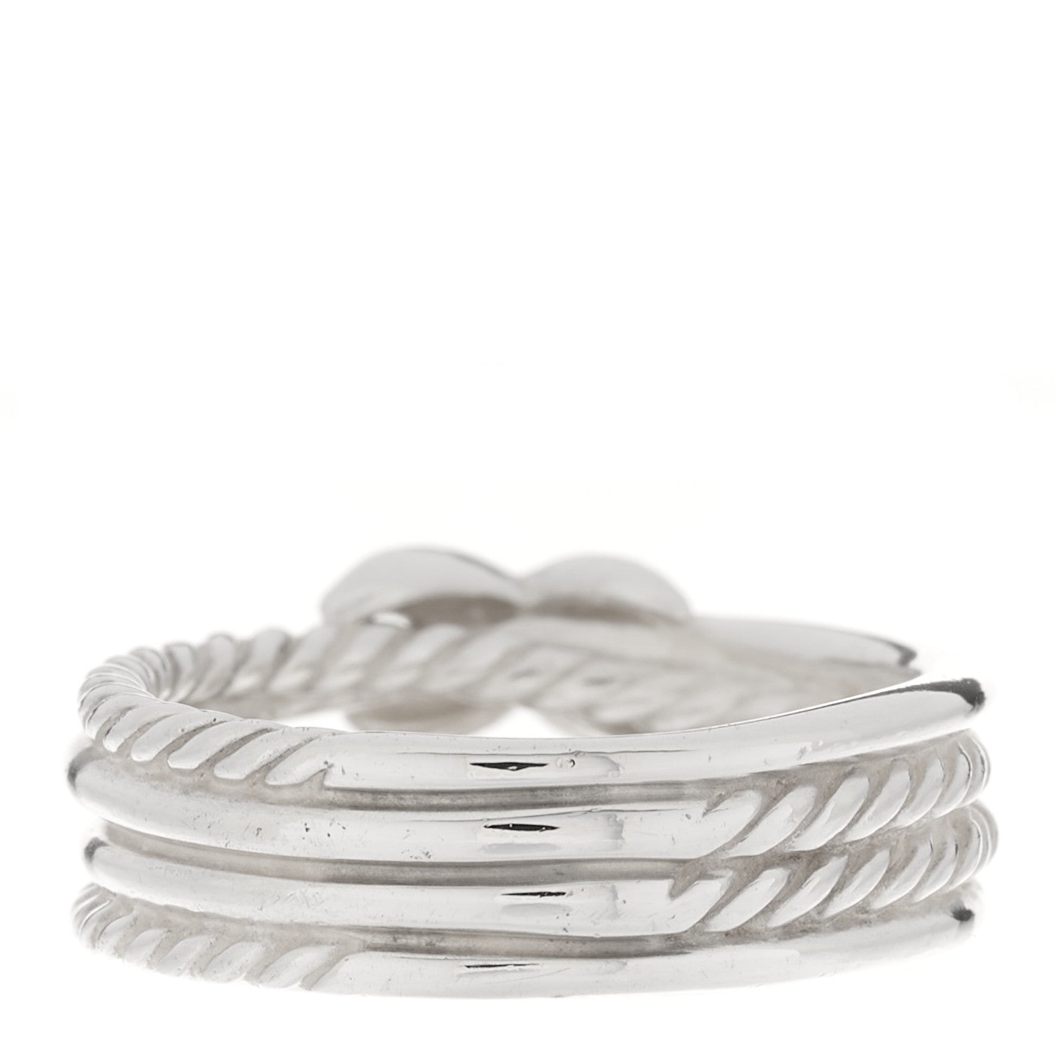 David Yurman Sterling Silver Diamond X Crossover Ring 49 4.75 3 of 5