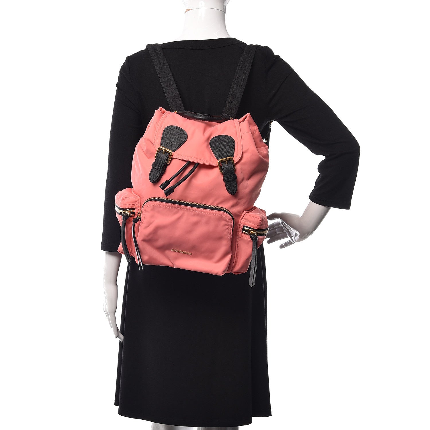 Burberry Nylon Medium Rucksack Backpack Bright Coral Pink 2 of 12