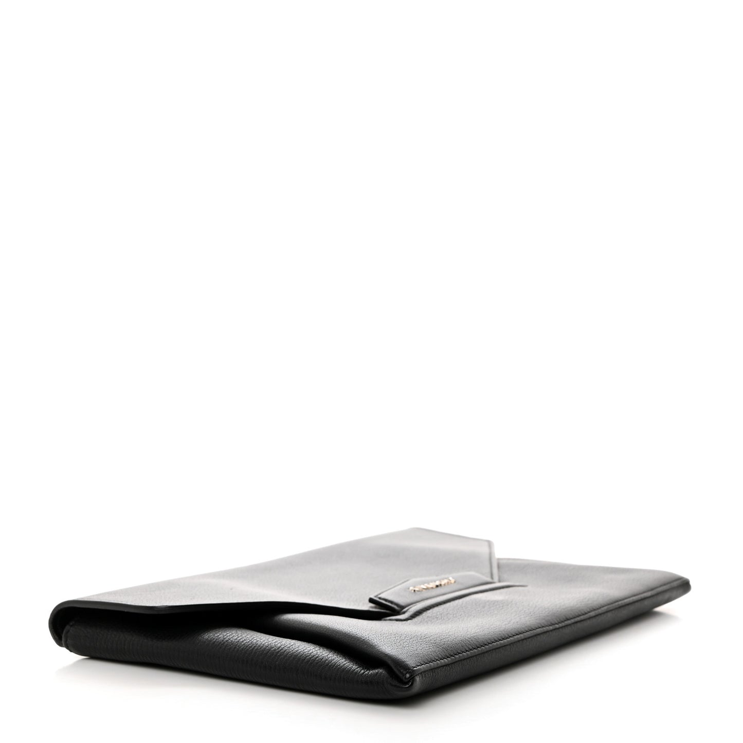 Sugar Goatskin Medium Antigona Envelope Clutch Black Black