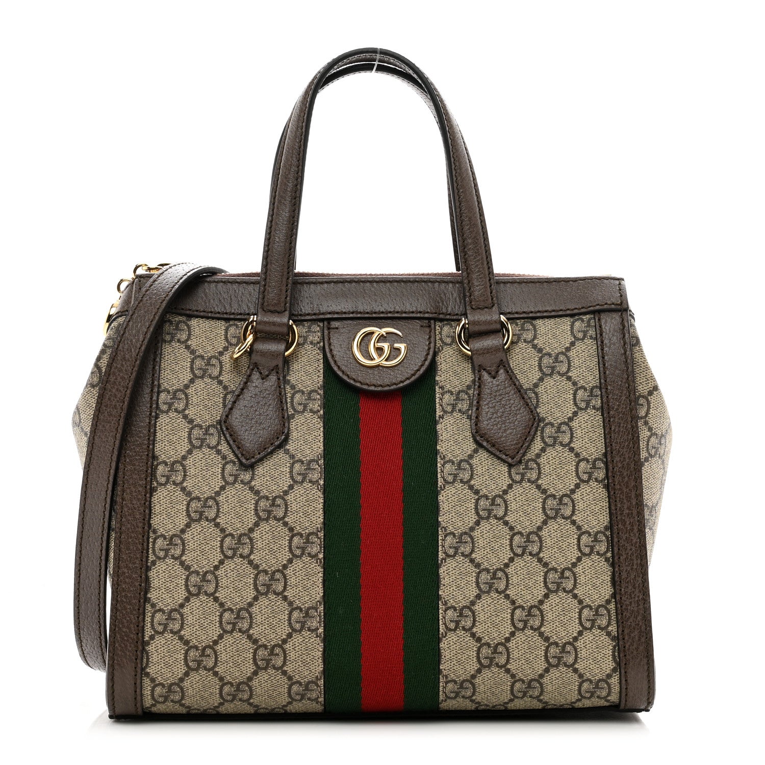 Gucci GG Supreme Monogram Small Ophidia Tote Bag Brown 1 of 10
