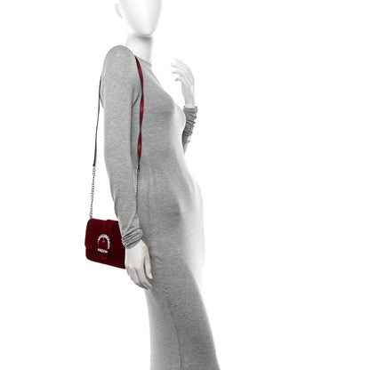 Jimmy Choo Velvet Crystal Cheri Wallet on Chain Royal Red 2 of 10