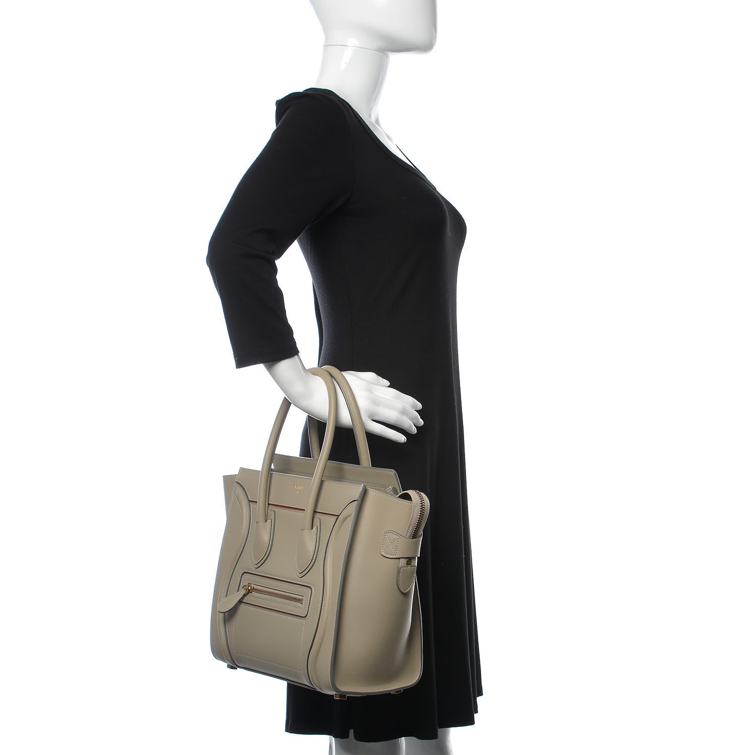 Celine Smooth Calfskin Interstice Micro Luggage Quartz 2 of 12