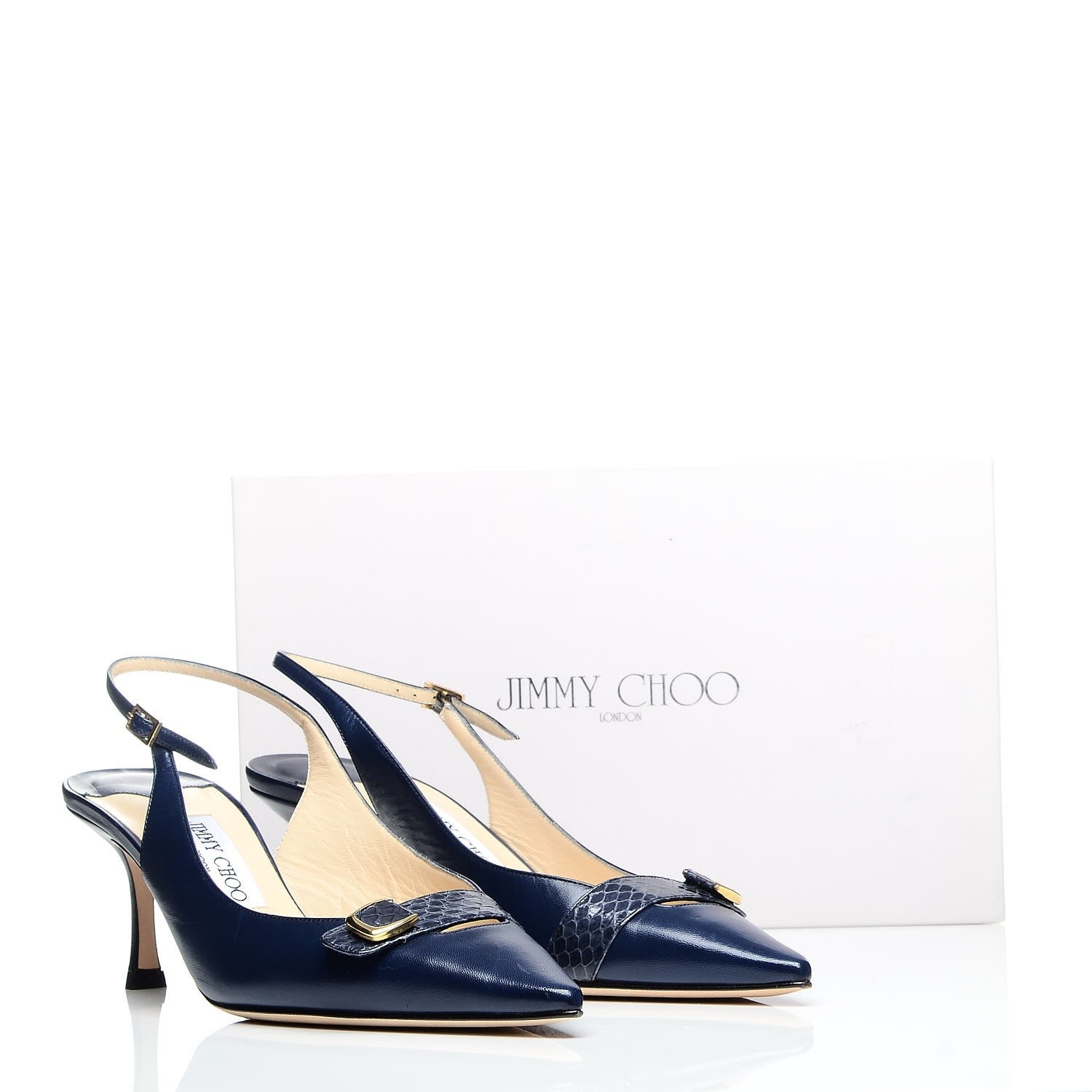 Jimmy Choo Kid Forever Slingback Pumps 38 Navy 10 of 11