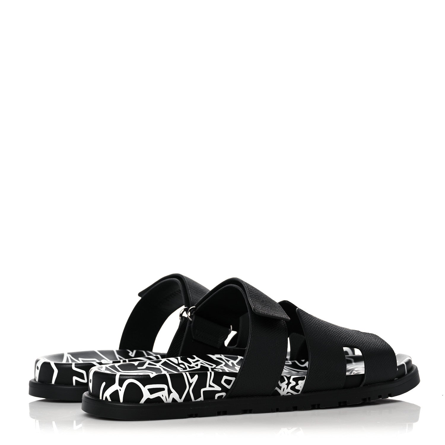 Hermes Epsom Calfskin Graff Hermes Mens Chypre Sandals 43.5 Black 4 of 8