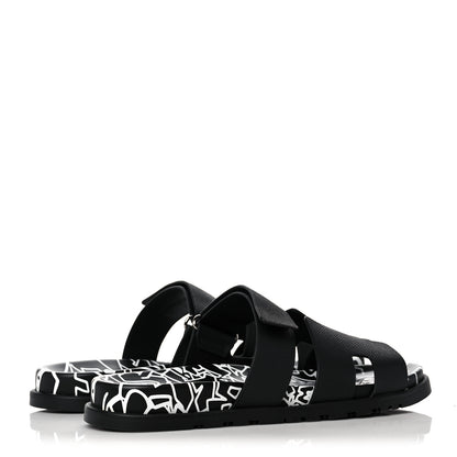 Hermes Epsom Calfskin Graff Hermes Mens Chypre Sandals 43.5 Black 4 of 8