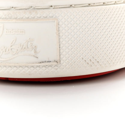 Christian Louboutin Calfskin Patent Vieirissima Flat Sneakers 41 White Red 11 of 11