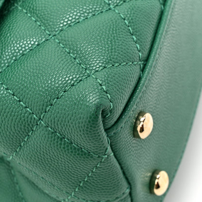 Chanel Caviar Quilted Mini Coco Handle Flap Green 12 of 14