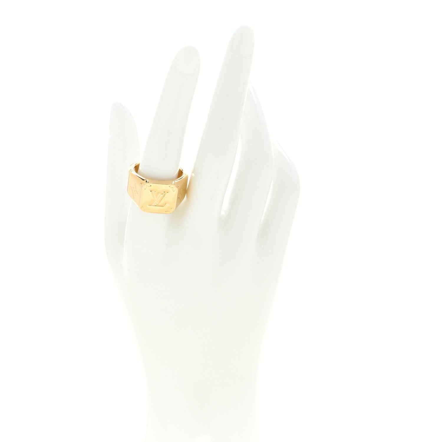 Louis Vuitton Monogram Signet Ring M 60/9 Gold 2 of 4