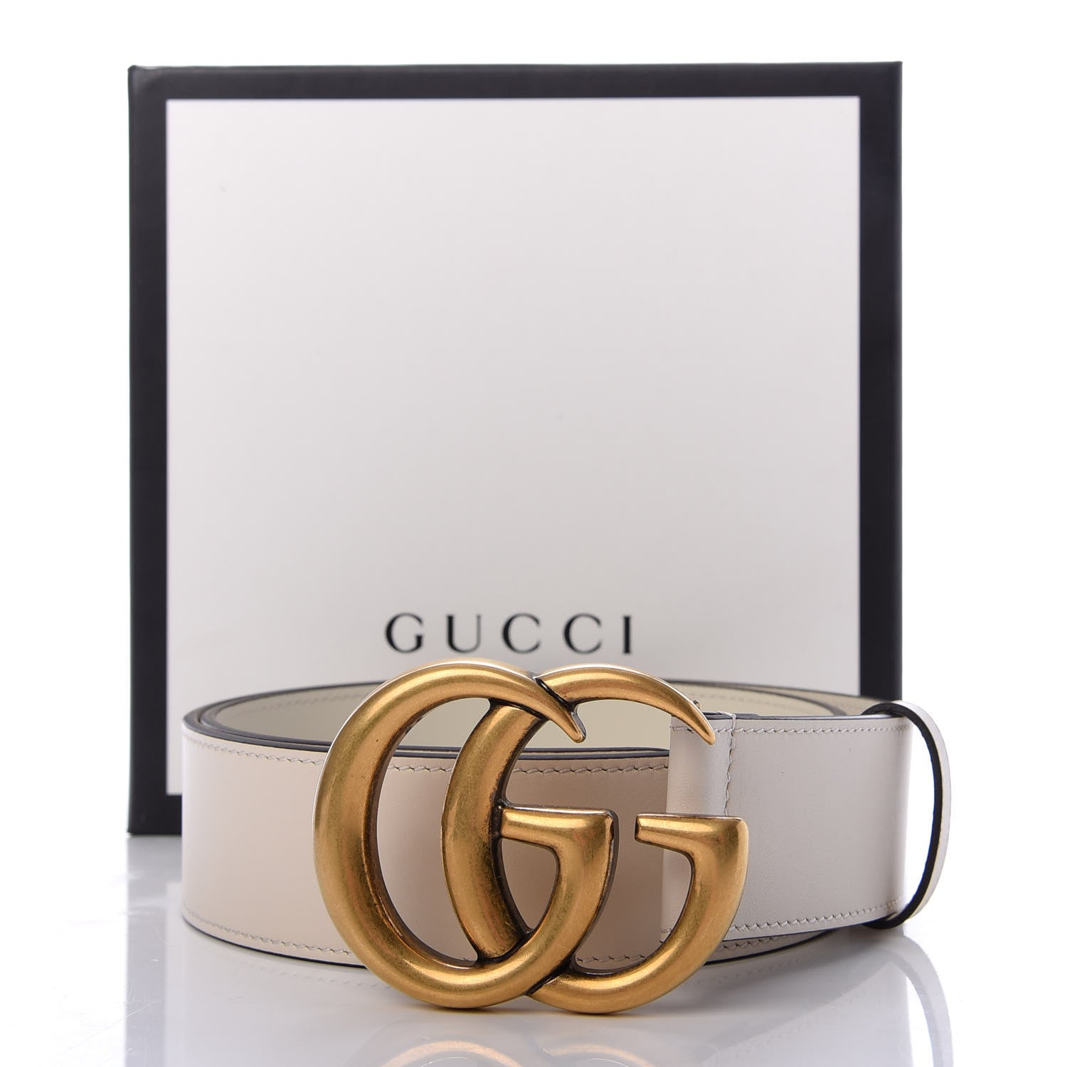 Gucci Calfskin Double G 40mm Belt 75 30 Mystic White 5 of 5