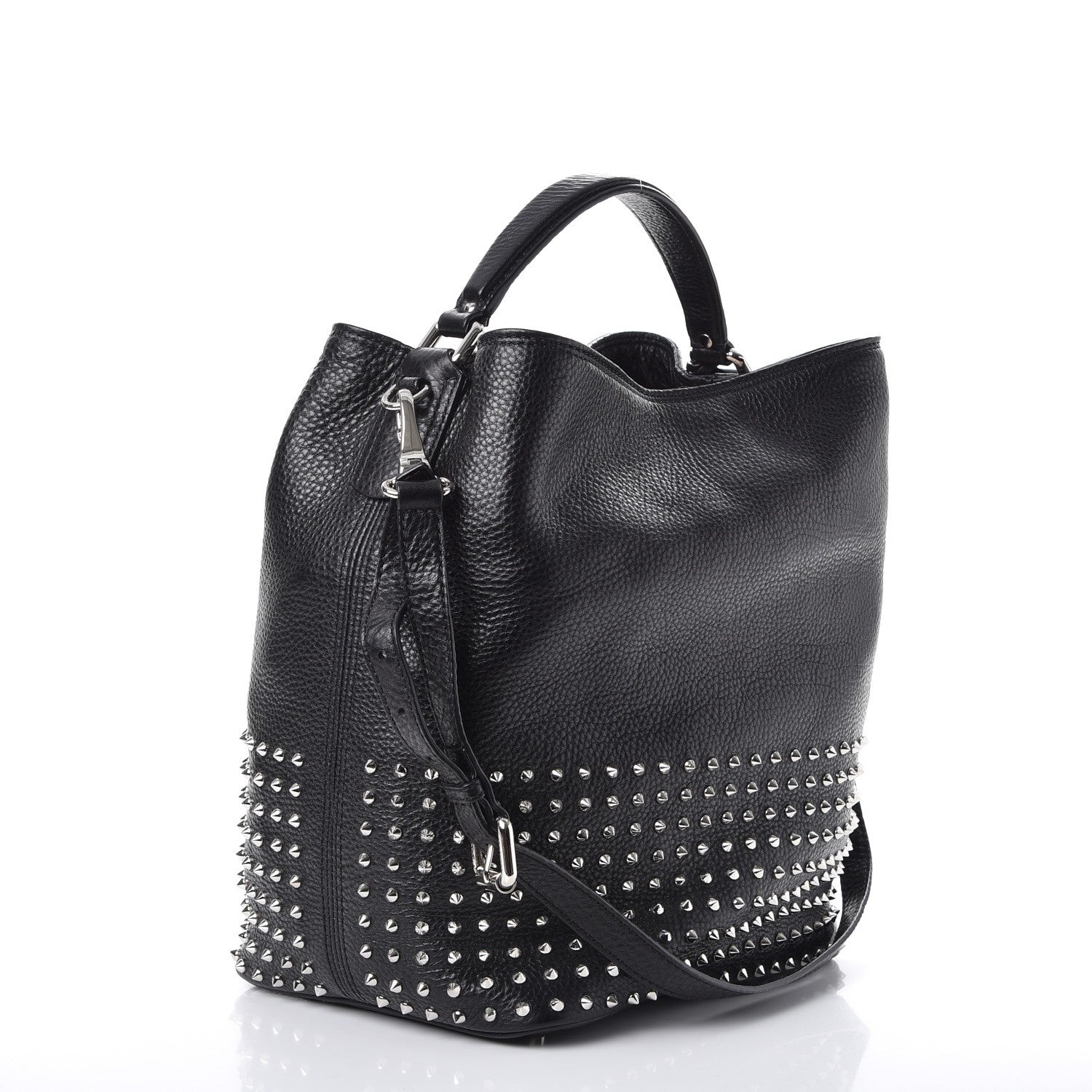 Burberry Calfskin Studded Medium Susanna Hobo Black 3 of 8