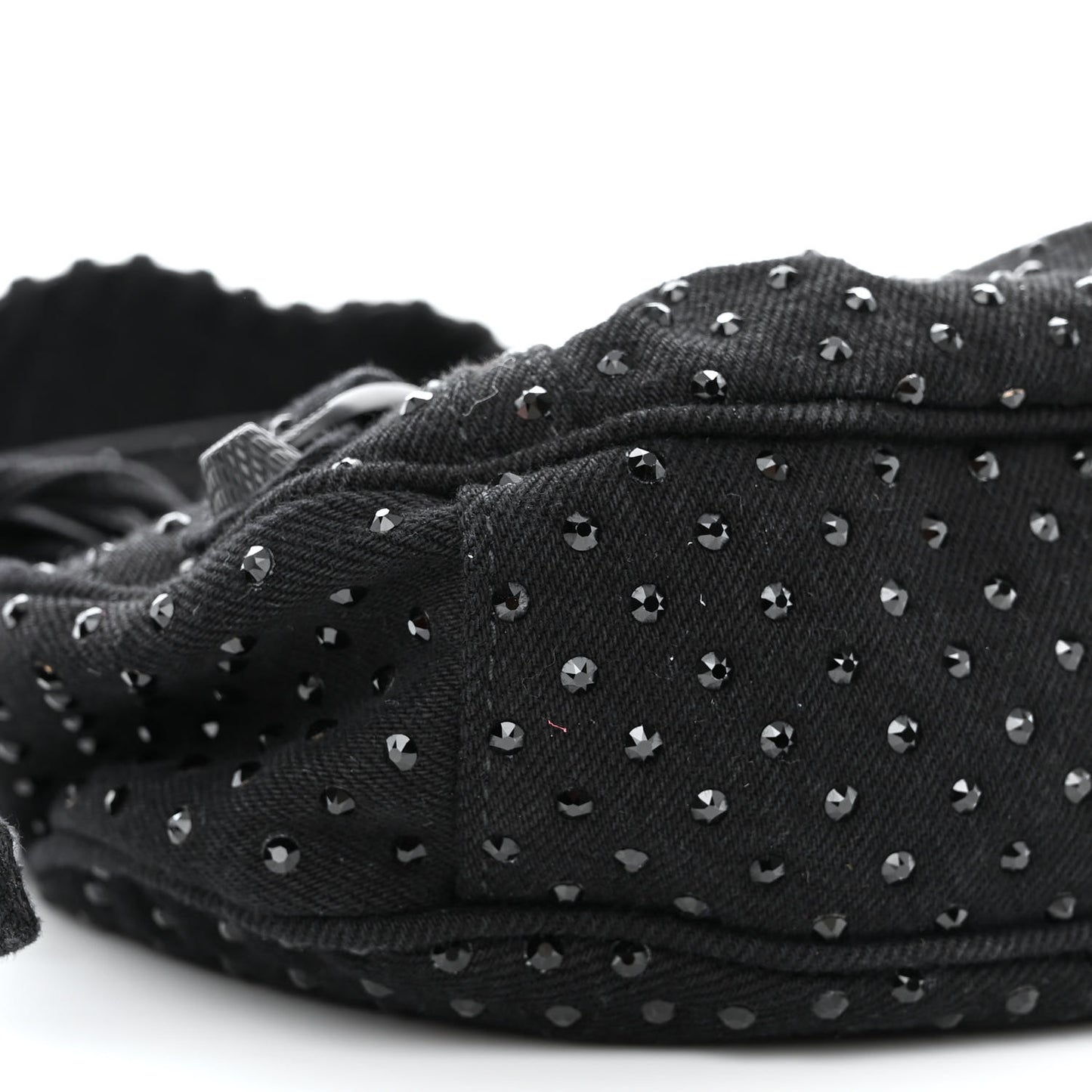 Denim Embellished Le Cagole Shoulder Bag XS Black