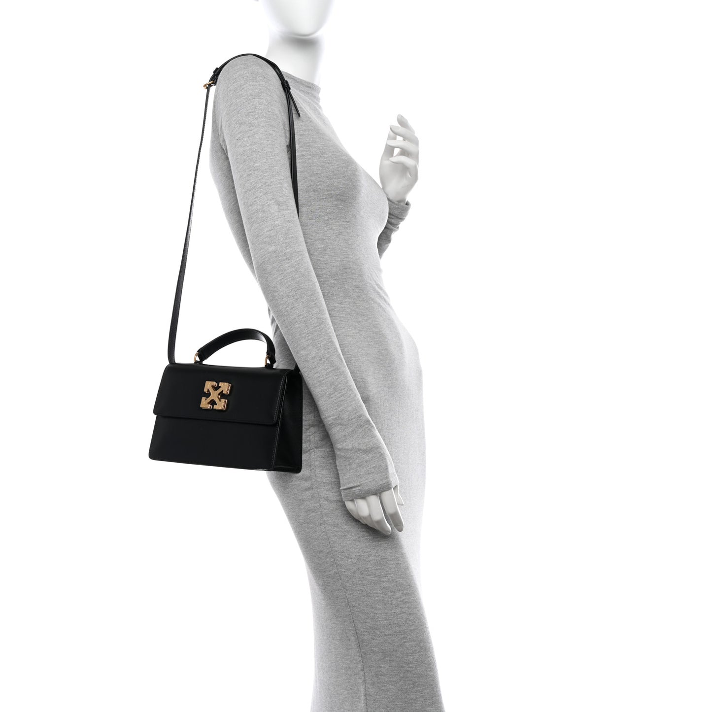 Calfskin Jitney 1.4 Top Handle Bag Black