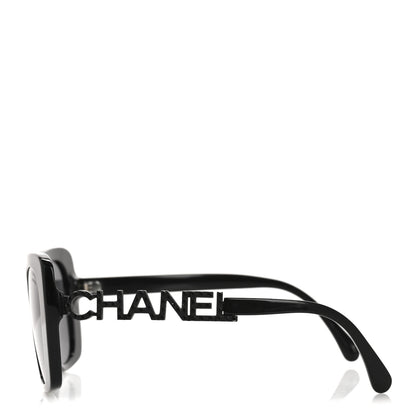 Chanel Acetate Strass Polarized Square Sunglasses 5422-B Black 3 of 11