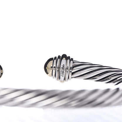 David Yurman Sterling Silver 14K Yellow Gold 7mm Cable Classics Bracelet 4 of 5